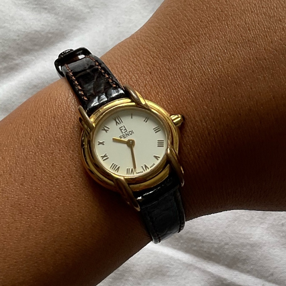 FENDI WATCH - automatic leather straps black